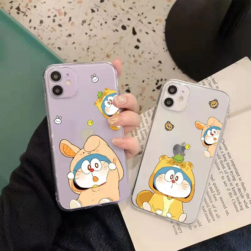 Роскошный чехол Doraemon для телефона iPhone 11 12 13 Pro MAX Mini 7 8 6 S Plus X XR XS SE 2020 мягкий