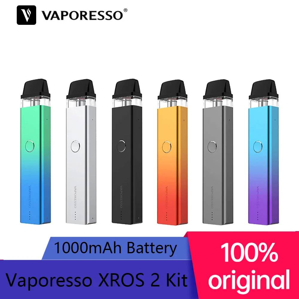 

Original Vaporesso XROS 2 Kit Vape with 2ml XROS Pod Mesh Cartridge1000mAh Battery 11W 16W Vaper Electronic Cigarette Vaporizer