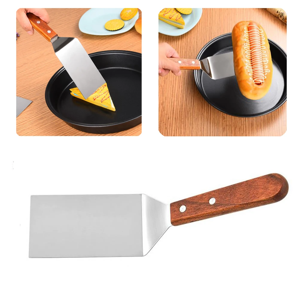 

1 PCS Stainless Steel Wooden Handle Frying Shovel Cooking Shovel Pancake Shovel Kitchen Tools Kitchen Frying Steak Spatula