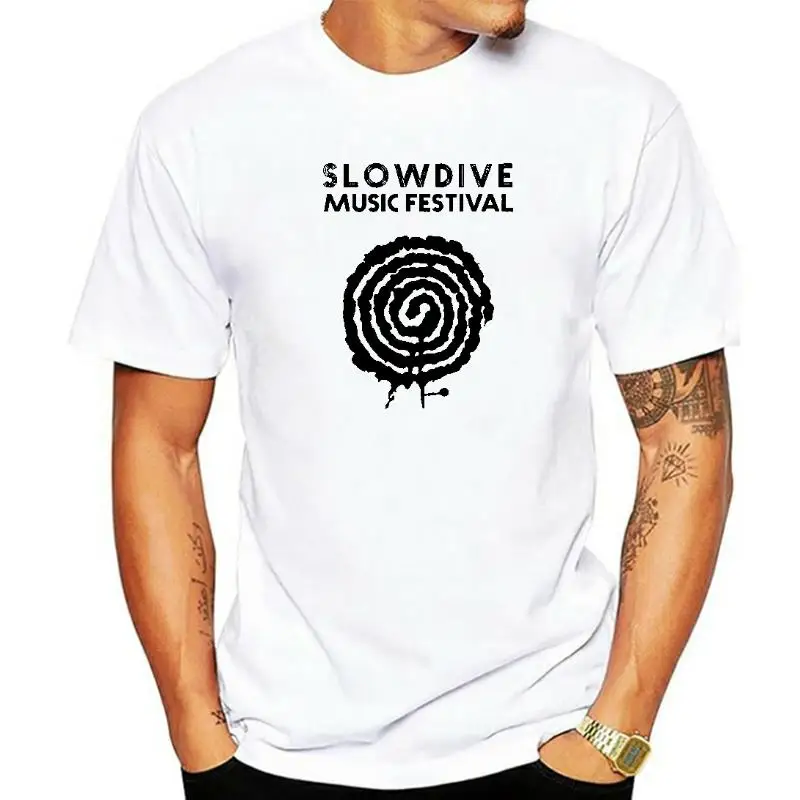 

Винтажная футболка для музыкального фестиваля Slow Dive, хлопковая Мужская футболка, новая футболка, мужские топы Wo s