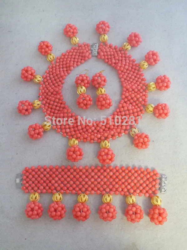 

Новая красота, Африканский розовый комплект ювелирных изделий, 19”