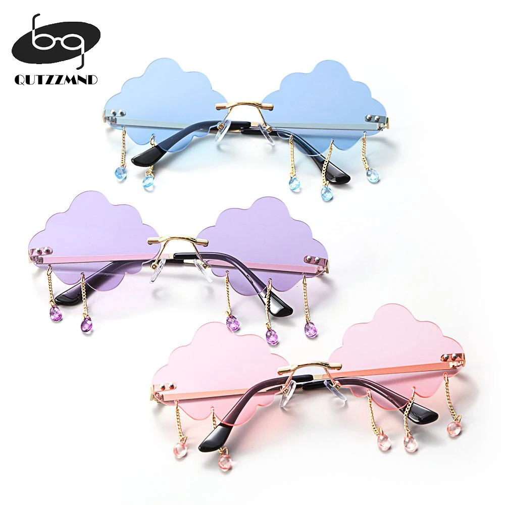 

Модные солнцезащитные очки без оправы Ретро облака кисточка солнцезащитные очки в стиле стимпанк UV400 конфетных цветов очки аксессуары Высокое качество