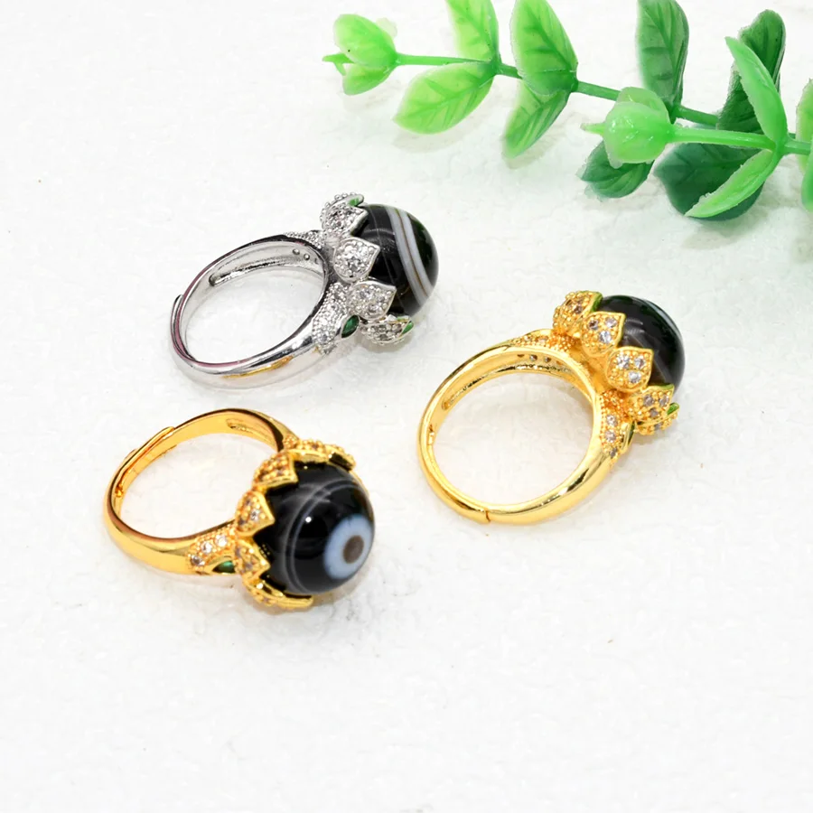 Новинка модные ювелирные изделия унисекс кольцо из натурального черного агата с