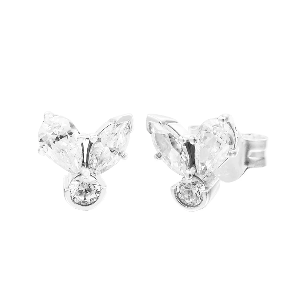

CKK Sparkling Herbarium Cluster Stud Earrings for Women Pendientes Plata 925 Sterling Silver Jewelry Boucle Oreille Femme