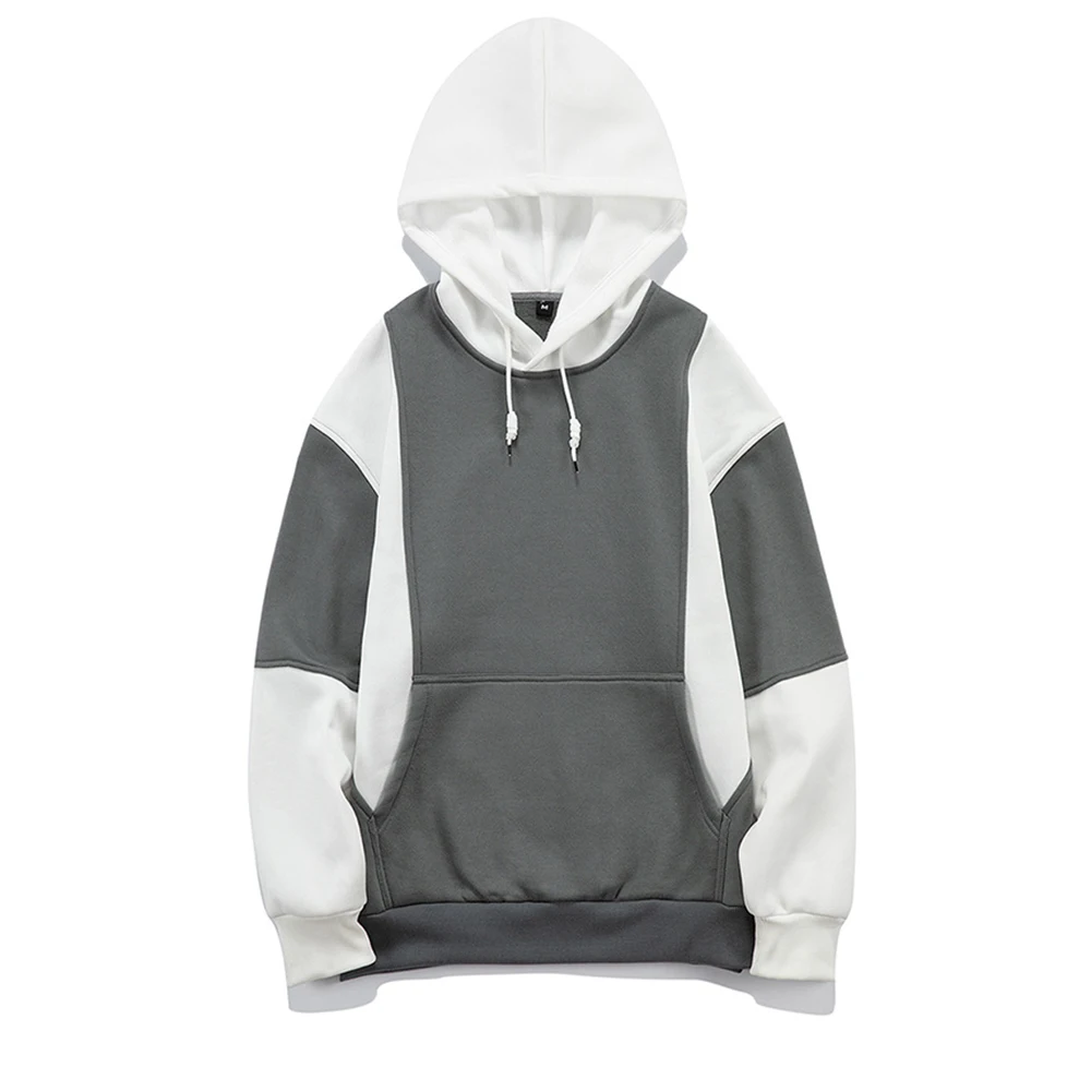 

ERIDANUS Autumn Winter New Men's Thickened Hooded Hot Sale Fashion Casual Trend Stitching Sports Pullover Sweatshirts MWW322