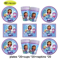 gabbys dollhouse party supplies 20 guest gabbys dollhouse birthday napkins plates cup paper disposable tableware set baby shower