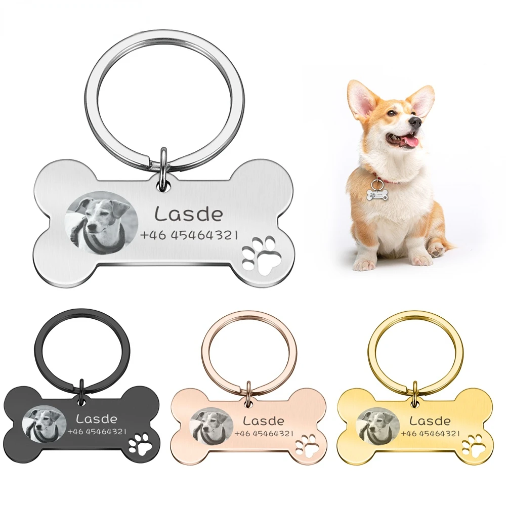 

Идентификационная бирка для домашних животных с бесплатной гравировкой, персонализированная идентификационная бирка для кошек, щенков, собак, аксессуары для домашних животных