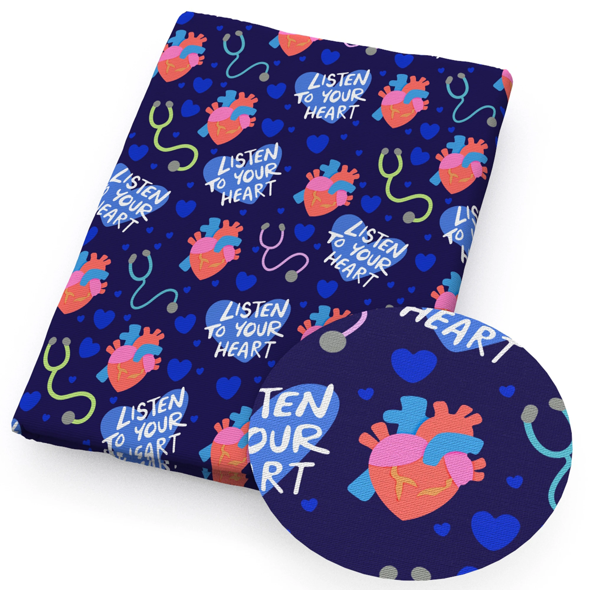 50*145 см полиэстер хлопчатобумажная ткань костяной Органайзер печатный бант