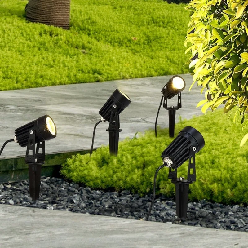 

One drag four solar lawn spotlights led outdoor waterproof lighting villa garden colorful ground tree lights FCC