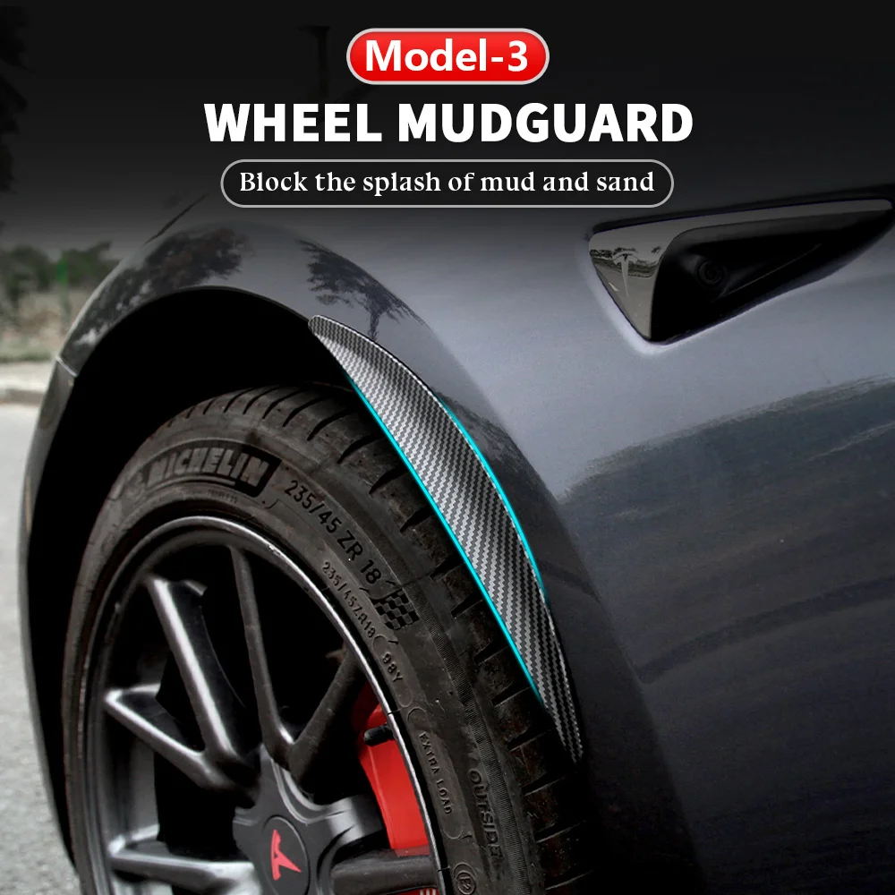 

4 шт. новые Брызговики, гибкие Брызговики, защита свода колеса для Tesla 2017 2018 2019 2020 2021 модель 3, аксессуары для автостайлинга