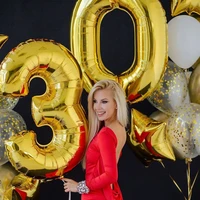 32inch number balloons big gold sliver rose gold figure foil balloon baby shower birthday party decor 13182530 digital ballon