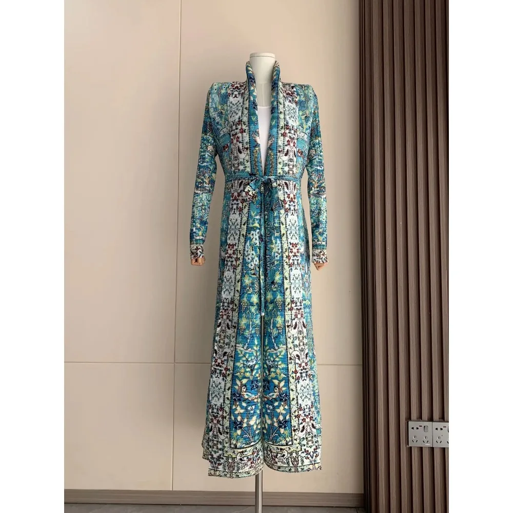 Плиссированная летняя новая модель 2024 плиссированная голубая искусственная