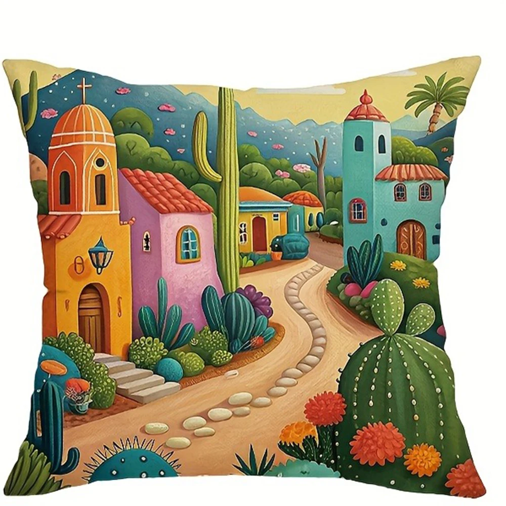 

Экзотические наволочки в мексиканском стиле. Чехлы для диванной гостиной, мягкие и удобные, украшение для спальни.