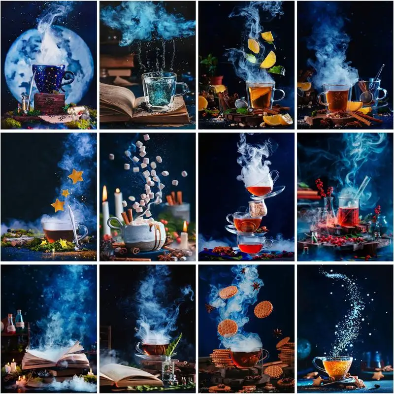 

RUOPOTY Acrylic Painting By Numbers For Adults Coloring By Numbers Dark Creative Drink Picture Drawing DIY Gift Home Garden
