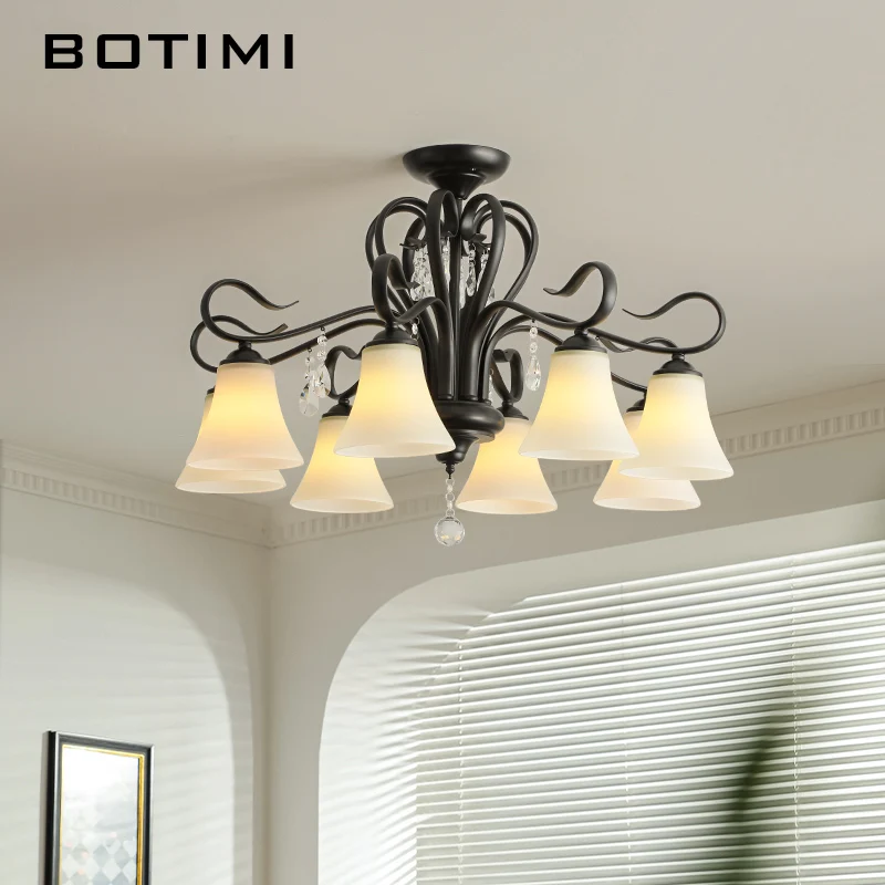 Французские Ретро Стеклянные Люстры Античный Американский Стиль Светильники