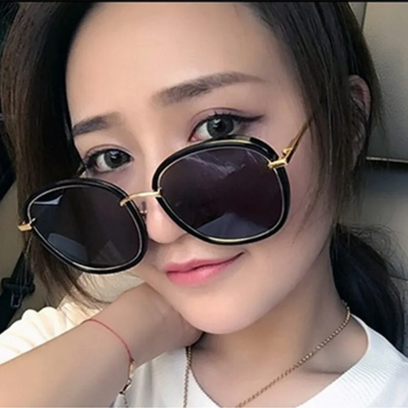 High Quality Sunglasses Women Brand Designer Retro Big Frame Metal Sunglass Female Drive Luxury Eyewear Black Sun Glasses | Аксессуары