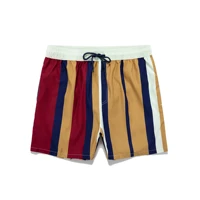 2022 summer new male shorts casual stripe mens beach pants with mesh drawcord mens summer shorts