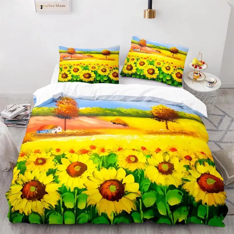 

Комплект постельного белья с рисунком масляной живописи, пододеяльник, королевский комплект постельного белья с рисунком голубого неба, бе...