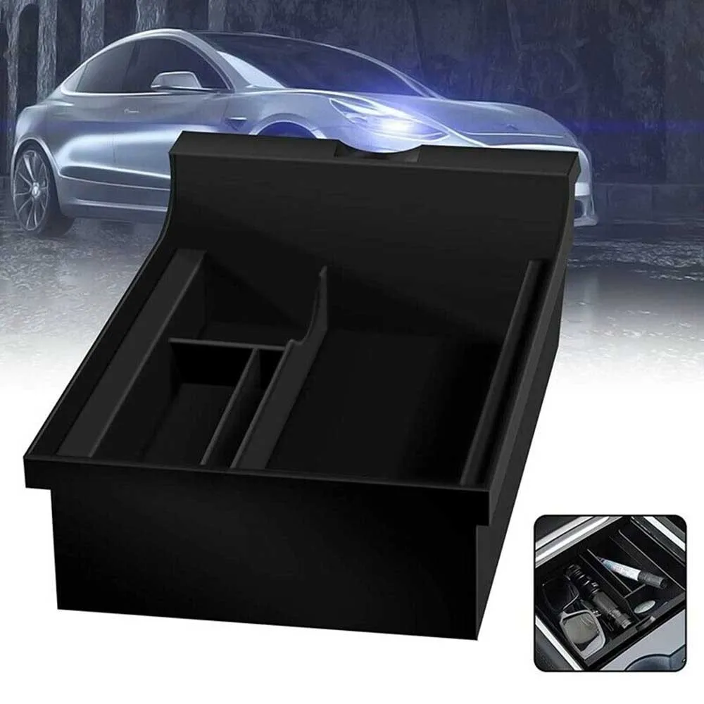 

Car Center Console Organizer Black ABS For 2021 Tesla Model 3/Y Car Center Console Organizer Tray Interior Car Accessessories