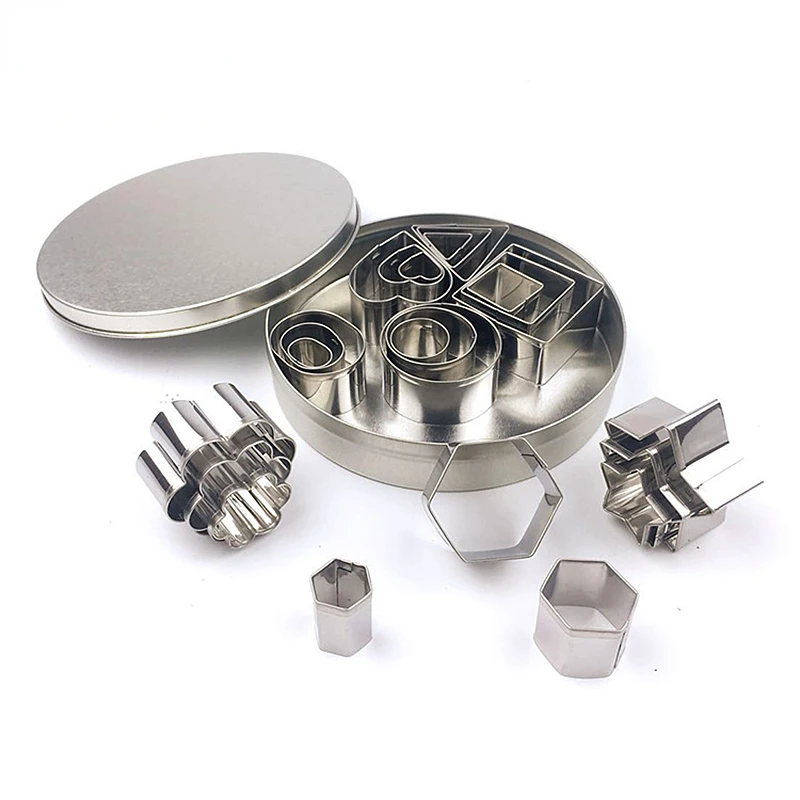 

24pcs/lot Stainless Steel Geometry Round Square Polymer Clay Cutter Designer DIY Ceramic Pottery Clay Tools Craft