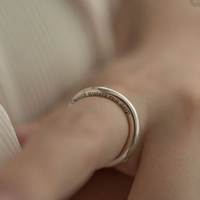 

Vintage Fashion Personality Letter Twisted Ring Unisex Hip-hop Punk Open Ring Banquet Jewelry Accessories Gift