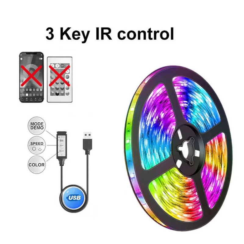 

5 В USB светодиодные фонари 5050 RGB светодиодные ленты многоцветная лампа управления приложением синхронизация музыки ТВ подсветка ленты для украшения комнаты