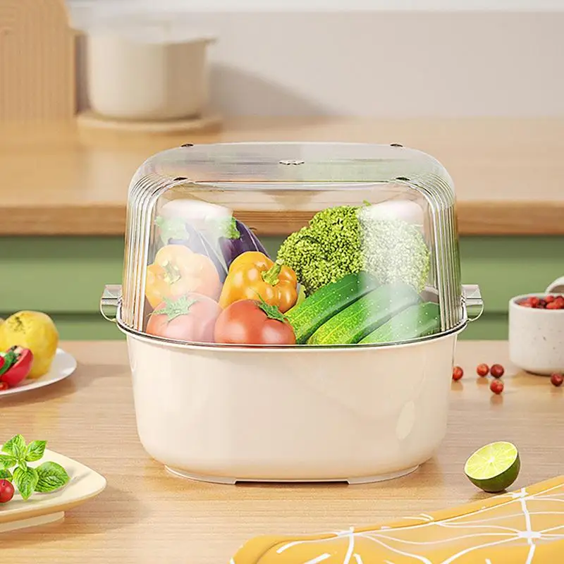 Корзина для слива фруктов и овощей корзина мытья Двухуровневая сливная раковина