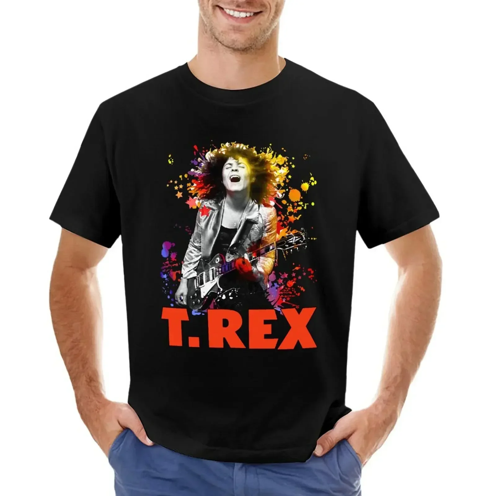 Футболка мужская в стиле ретро с принтом рок-группы T rex