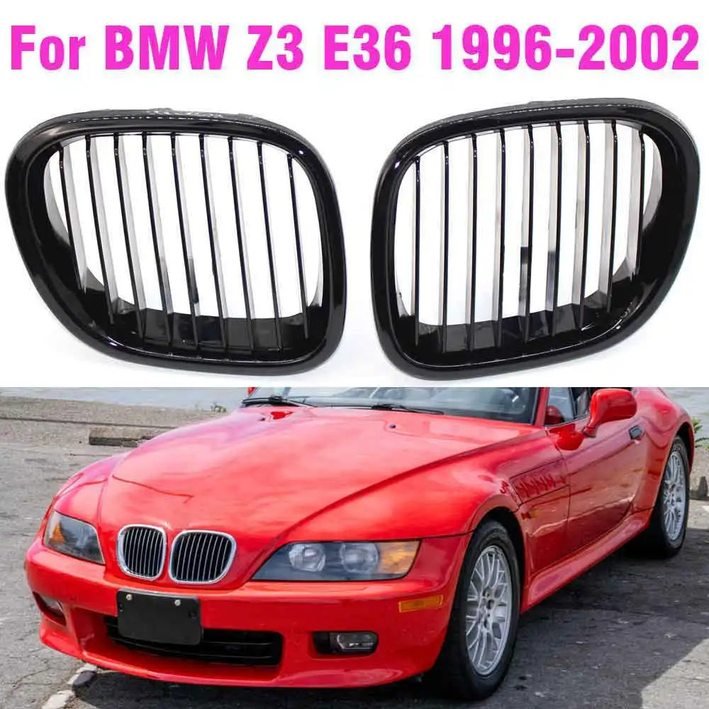 Gloss Black Front Kidney Grill Grille For BMW Z3 E36 1996-2002  51138412949 51138412950 Styling