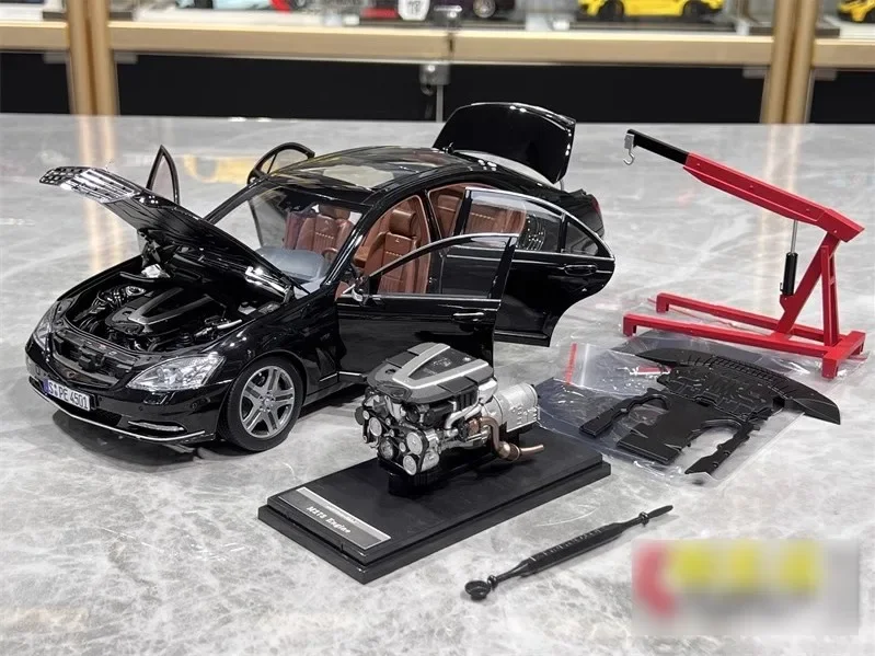 Motorhelix 1:18 для Maybach Mercedes Benz S600L W221 Limited 999 черная литая под давлением модель
