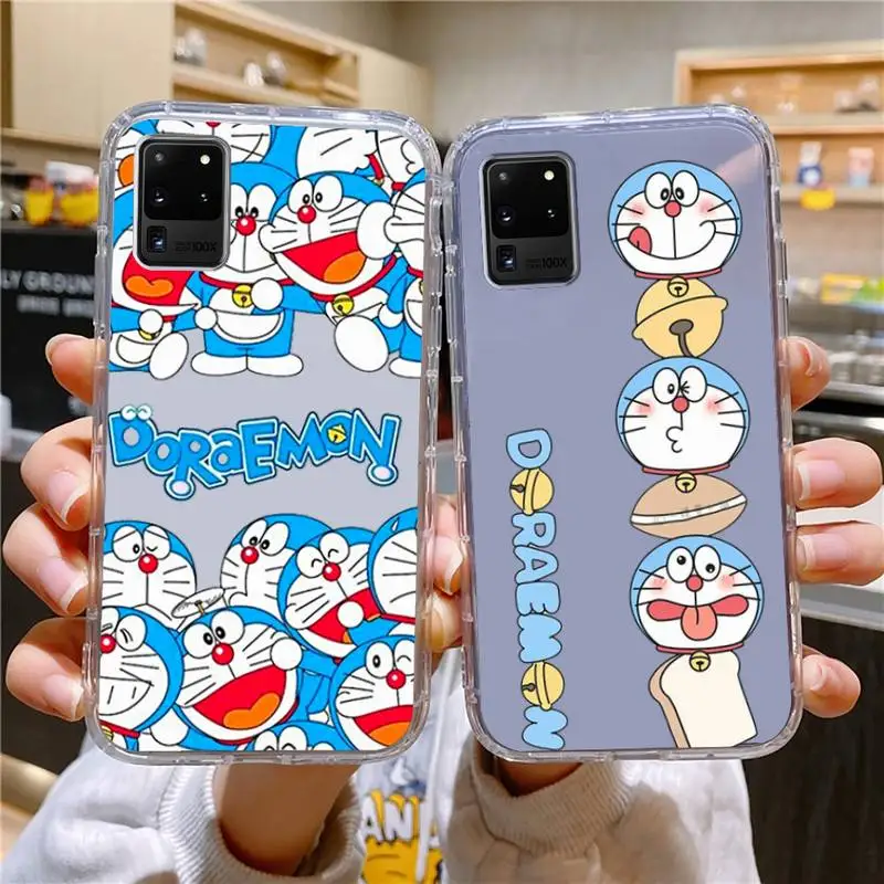 

Cartoon Doraemon Phone Case For Samsung Galaxy S10 S10e A70 Edge S22 S23 Plus Ultra Note10 Transparent Cove
