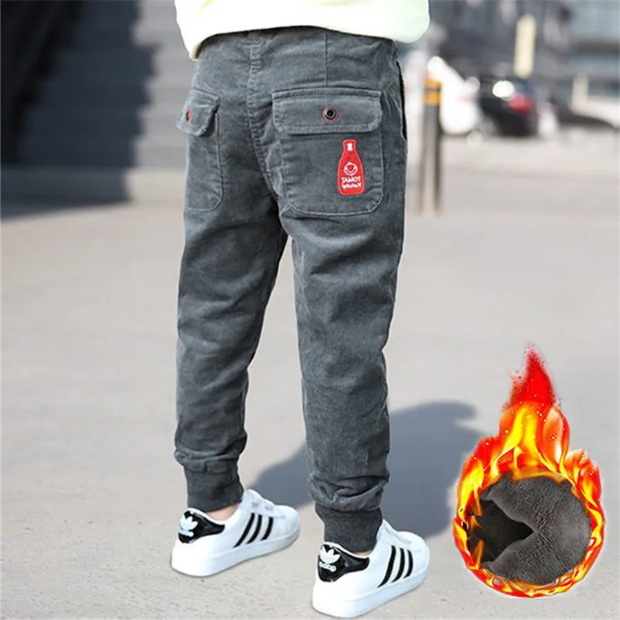 

Boys Winter Girls Warm Clothing Pants Thicken Kids Child Velvet Trousers Clothes 5 6 7 8 9 10 11 12 Year