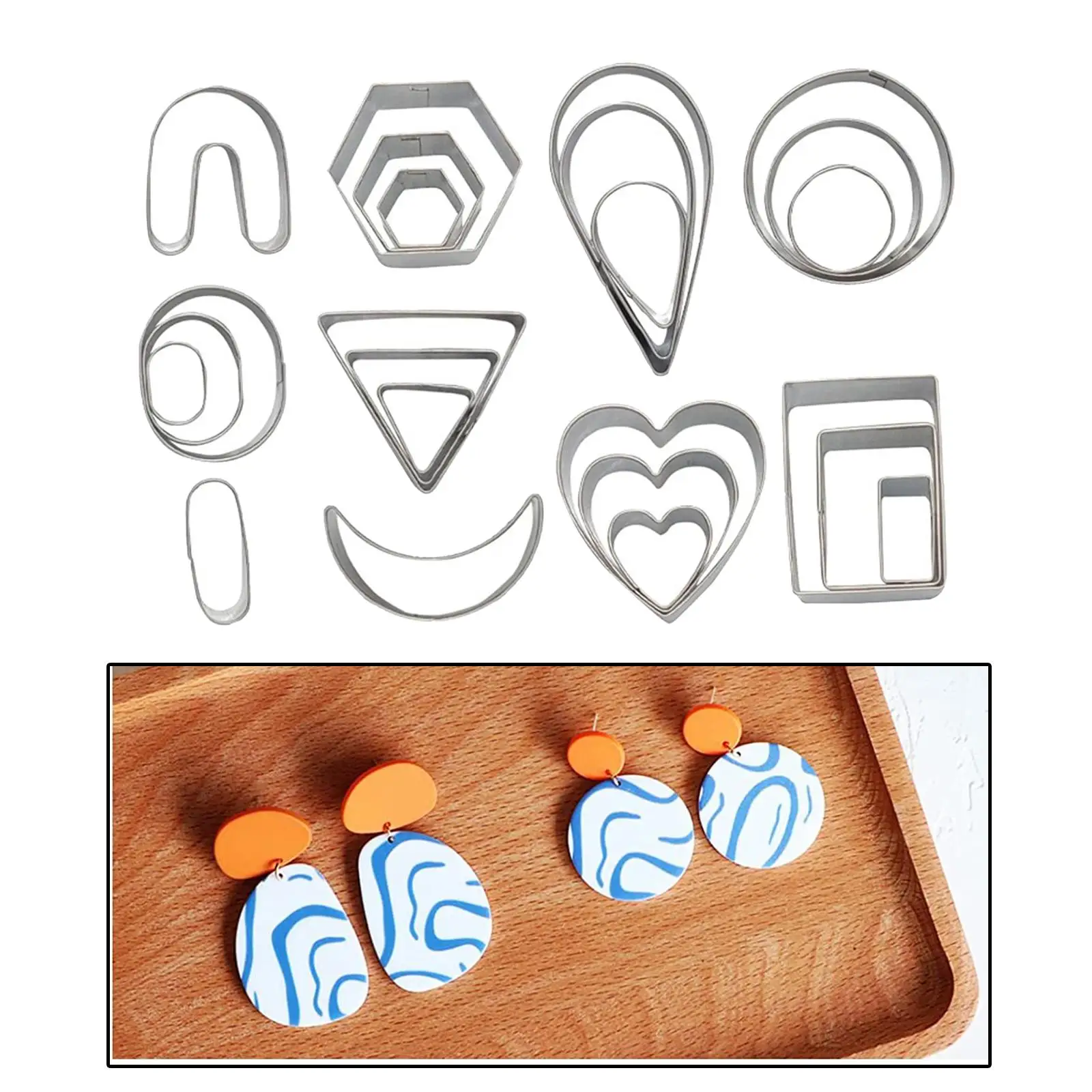 

24x полимерные глиняные Резы, формочки для сережек из глины, формочки для печенья из нержавеющей стали,