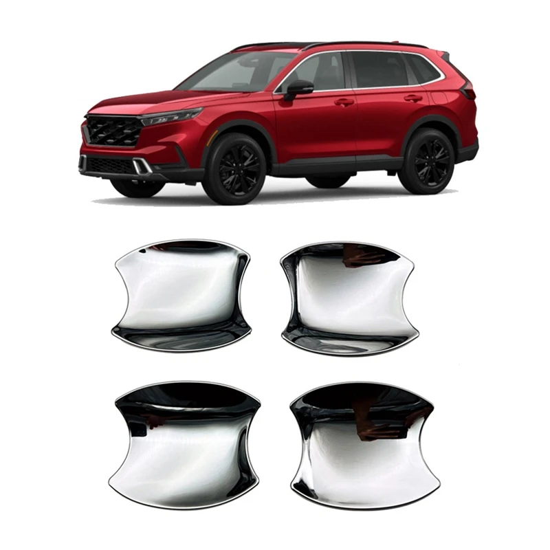 

Car Chrome Silver External Door Handle Bowl Cover Kits Cup Cavity Trim Insert Catch Molding For Honda CR-V CRV 2022 2023