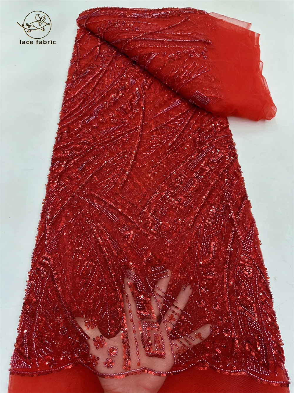 Черная африканская кружевная ткань ручной работы из бисера 2024 высокое качество 5