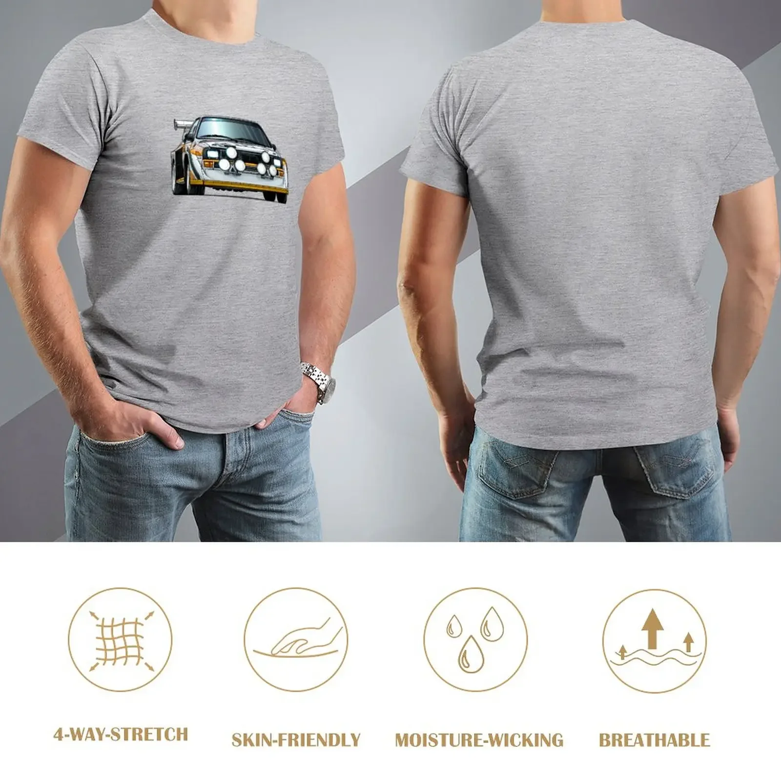 Спортивная футболка Quattro S1 E2 ралли Группа B художественная Тяжелая кавайная