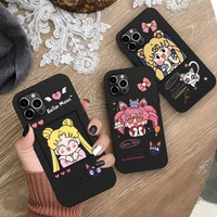 cute beautiful girl sailor moon phone case for iphone 13 12 11 pro mini xs max 8 7 plus x se 2020 xr silicone soft cover