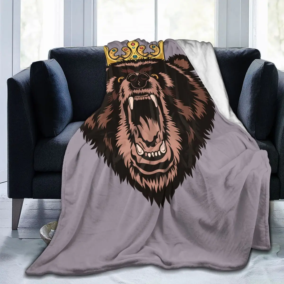 

Мягкое теплое Флисовое одеяло, зимнее диванное одеяло с серым медведем, светильник тонкий фланелевый плед 3 размера для механической стирки