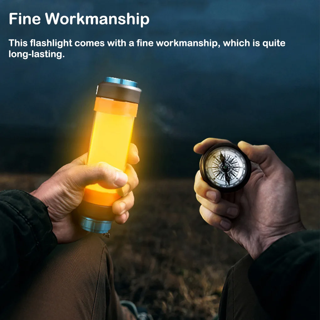 

Warning Light Camping Torch Tent Lantern Craftsmanship Rechargeable Professional Fishing Flashlight Hiking Tool