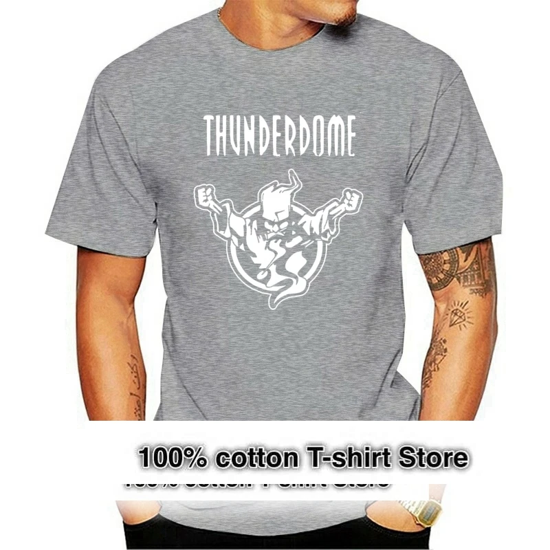 THUNDERDOME Hardcore Techno And Gabber Men's T Shirt Summer Short Sleeve Shirt Cotton High Quality Black Tops