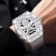 Luxury Quartz Watch Military Top Brand Men Sport Watches Male Tonneau Transparent White Silicone Strap Diamond Skull Wristwatch Other Image