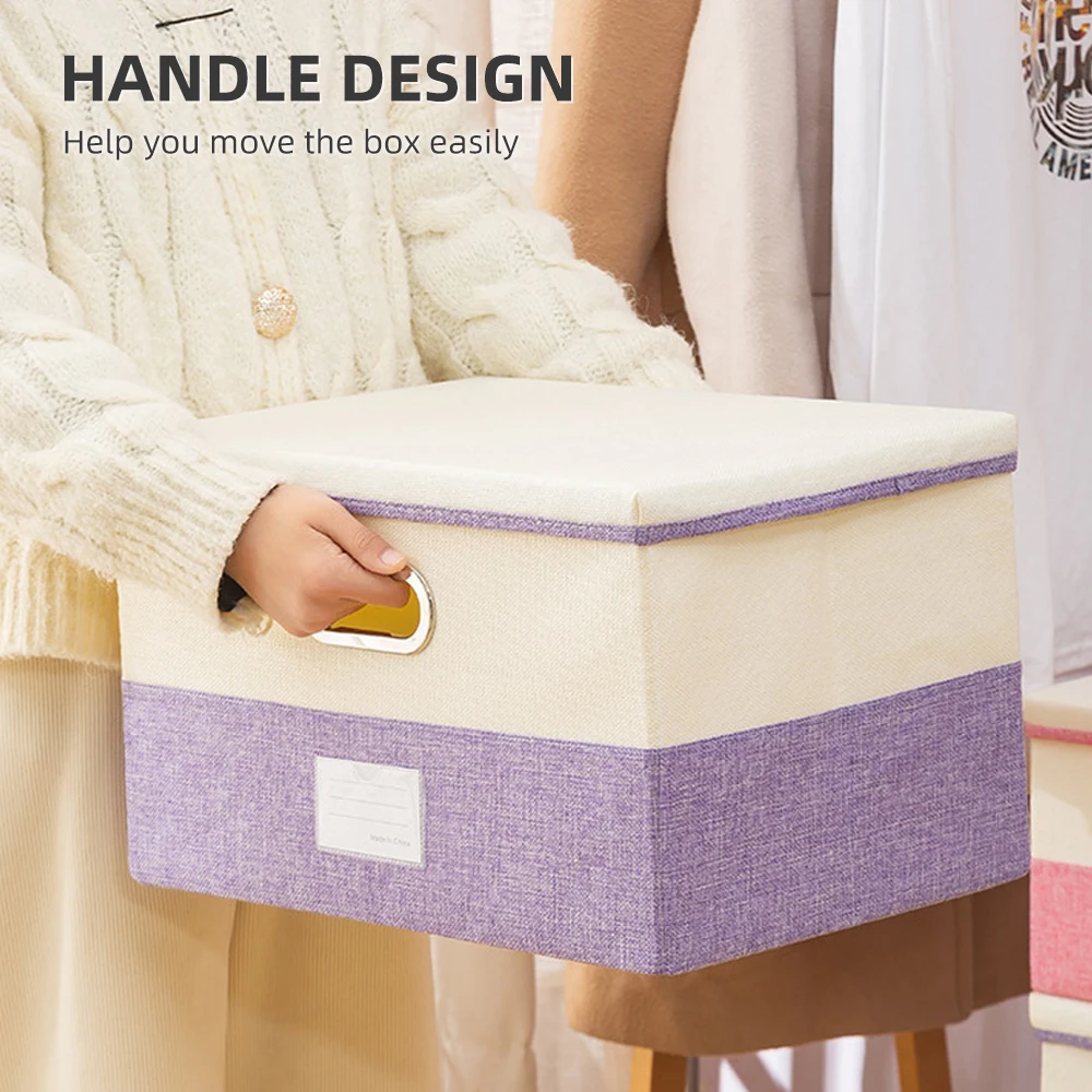 

3Pcs Nordic Non-woven Fabric Storage Box With Lid Clothes Socks Toy Snacks Sundries Organizer Cosmetics Storage Basket