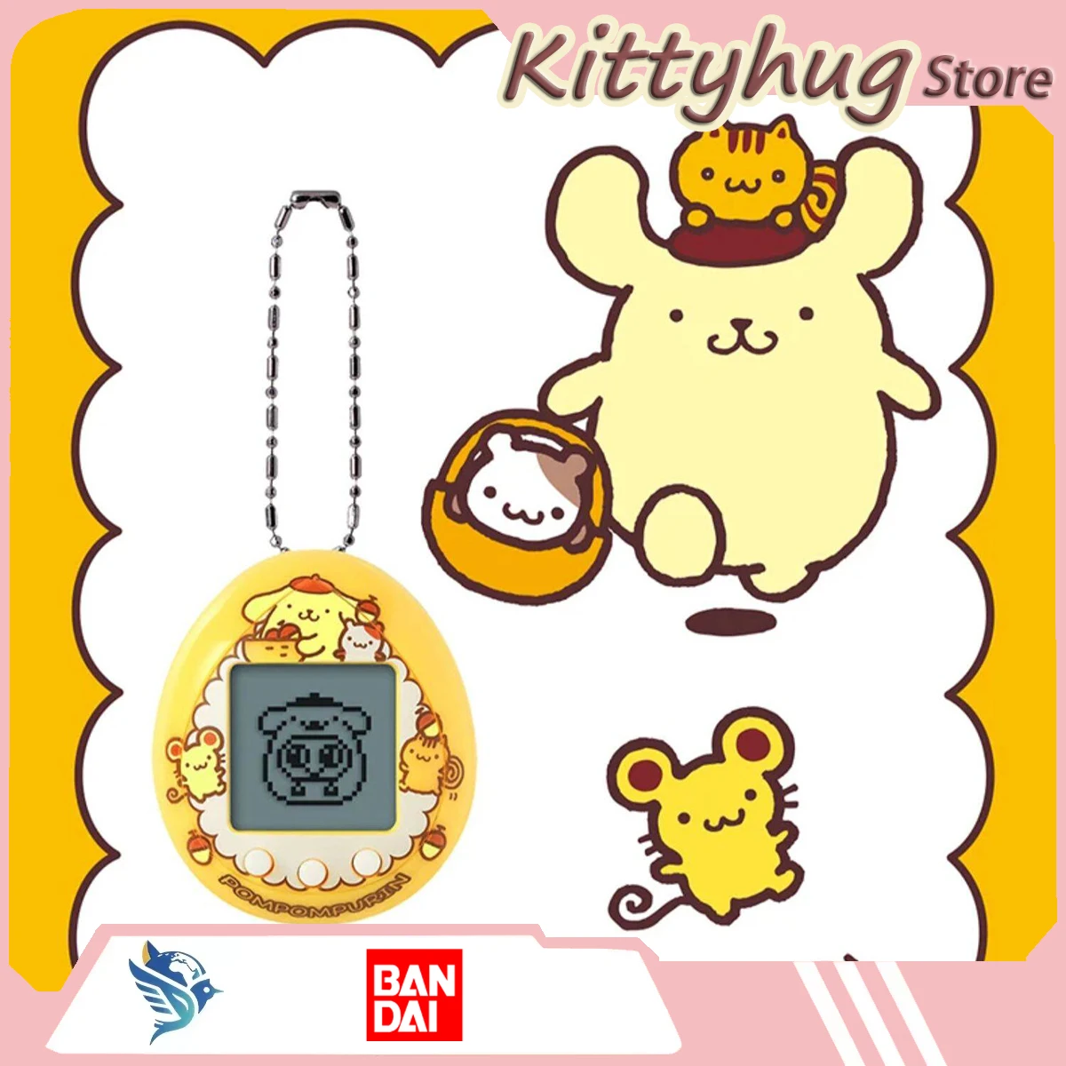 Фото Baidai 2026 Новинка Banpresto Tamagotchi Pompompurin, оранжевая версия, игровые аксессуары, праздничные подарки, горячая распродажа №1