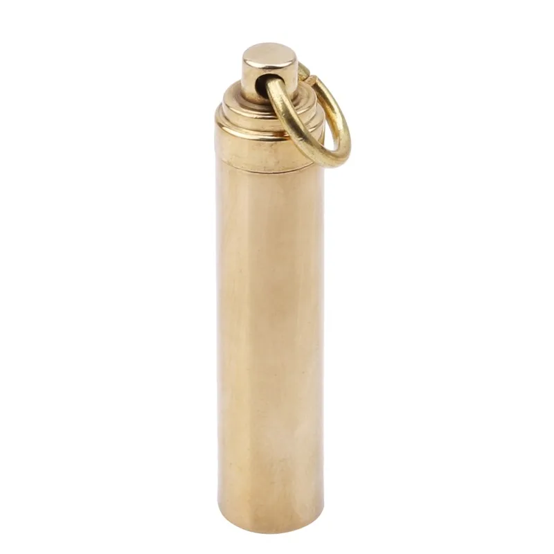 

Waterproof Canister Sealed Bottle Seal Brass Medicine Bottle Camping Outdoor Tool