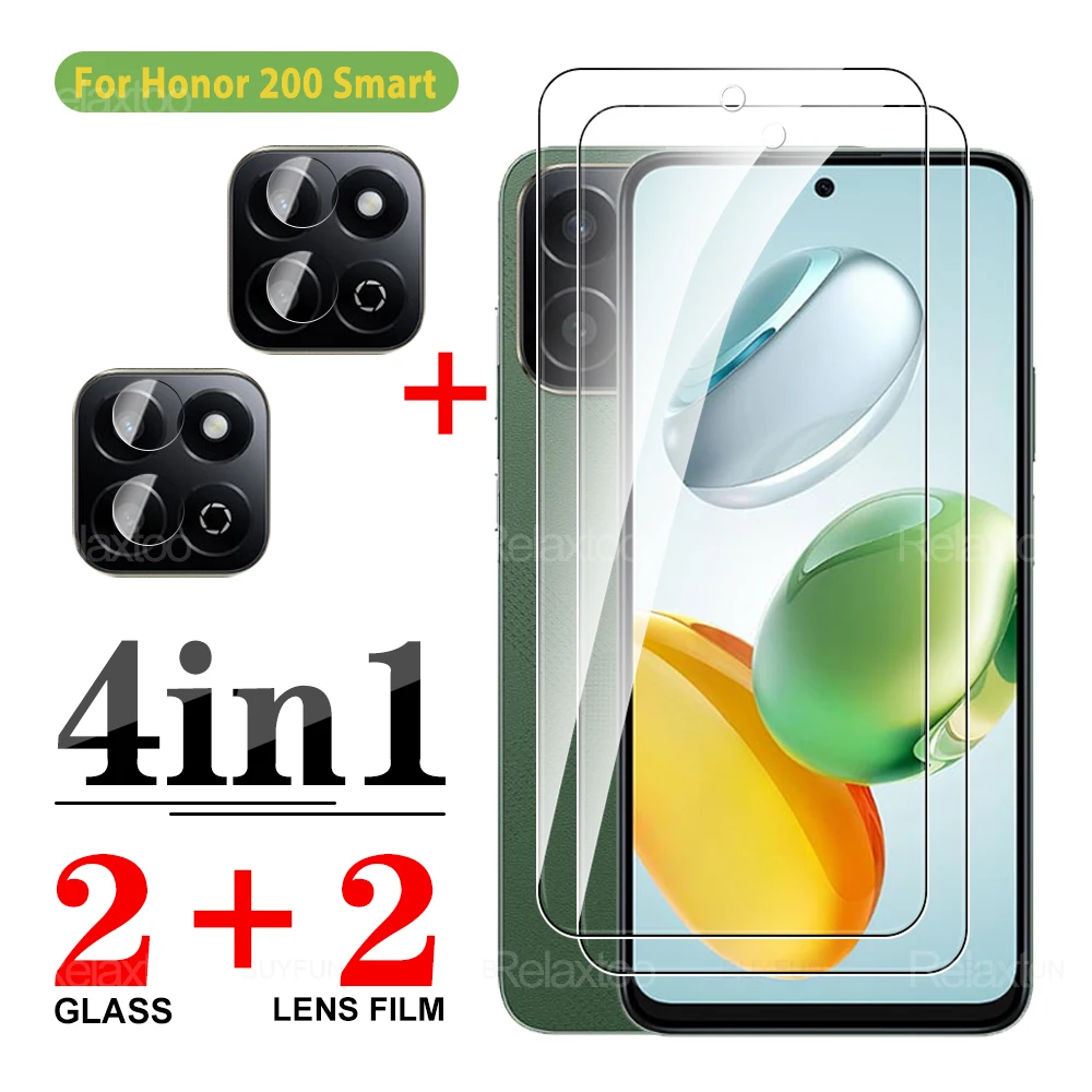 4 в 1 для Honor 200 Smart Screen Protector honar xonor 200smart Honor200smart 5G стеклянная пленка объектива