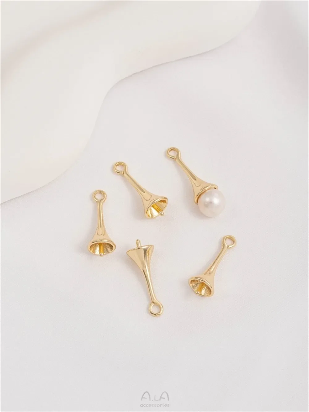 14-каратное позолоченное держатель в форме трубы ушной крючок подвеска жемчуга