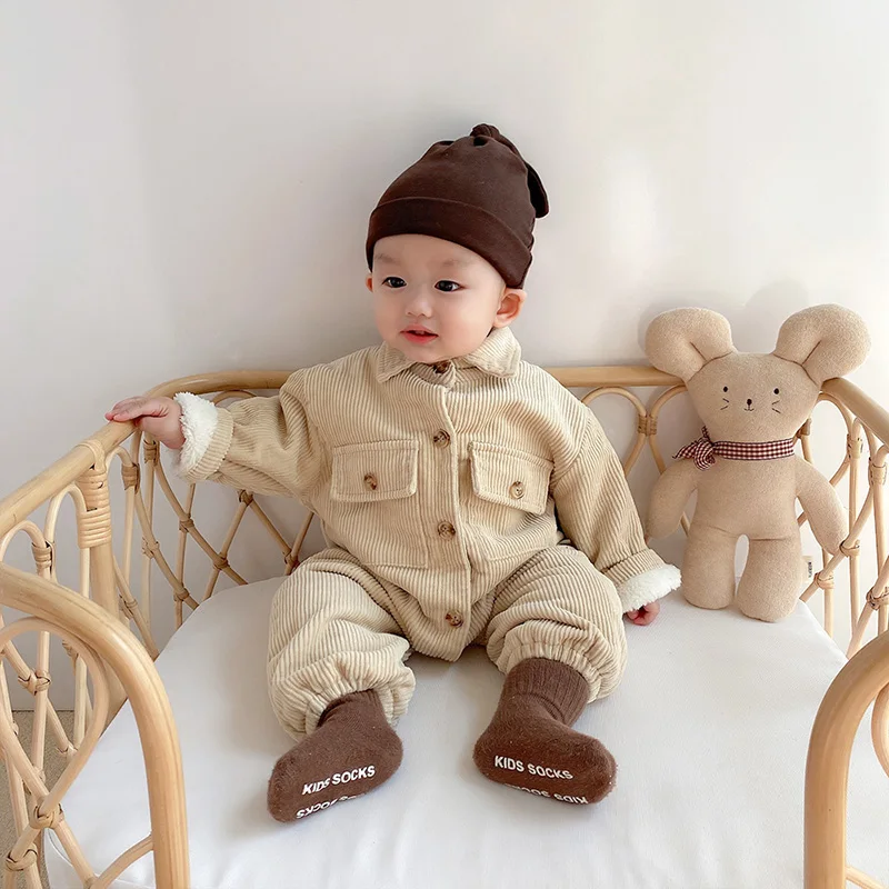 

2022 Winter Baby Clothes Cotton Romper Baby Girls Outwears Solid Jumpsuit Baby Girls Clothes