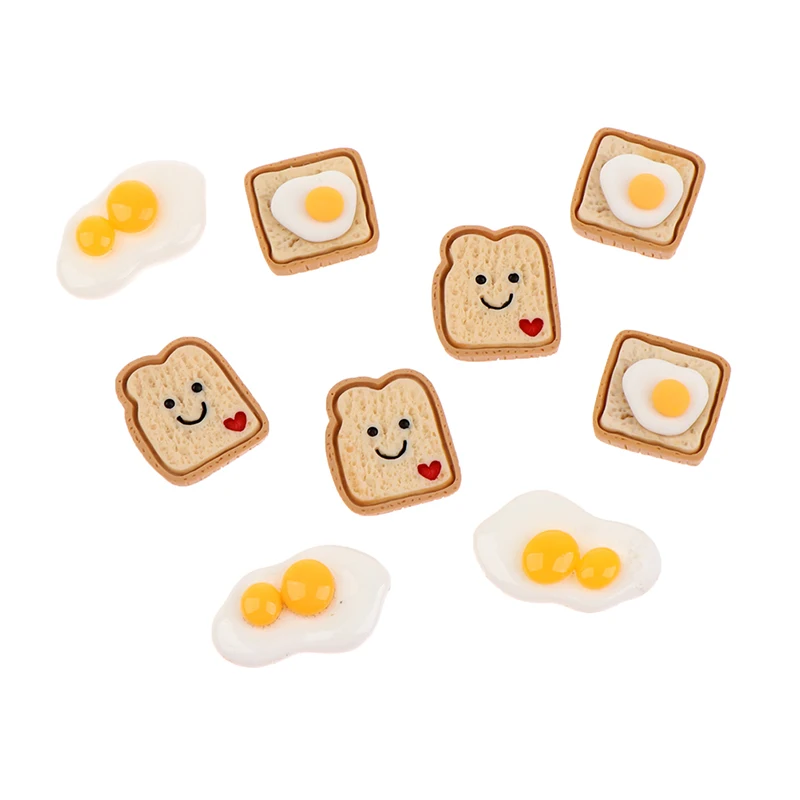 

1:12 White Egg Kitchen Accessories Dollhouse Miniature 10Pcs Resin Fried Egg Dolls House Accesories