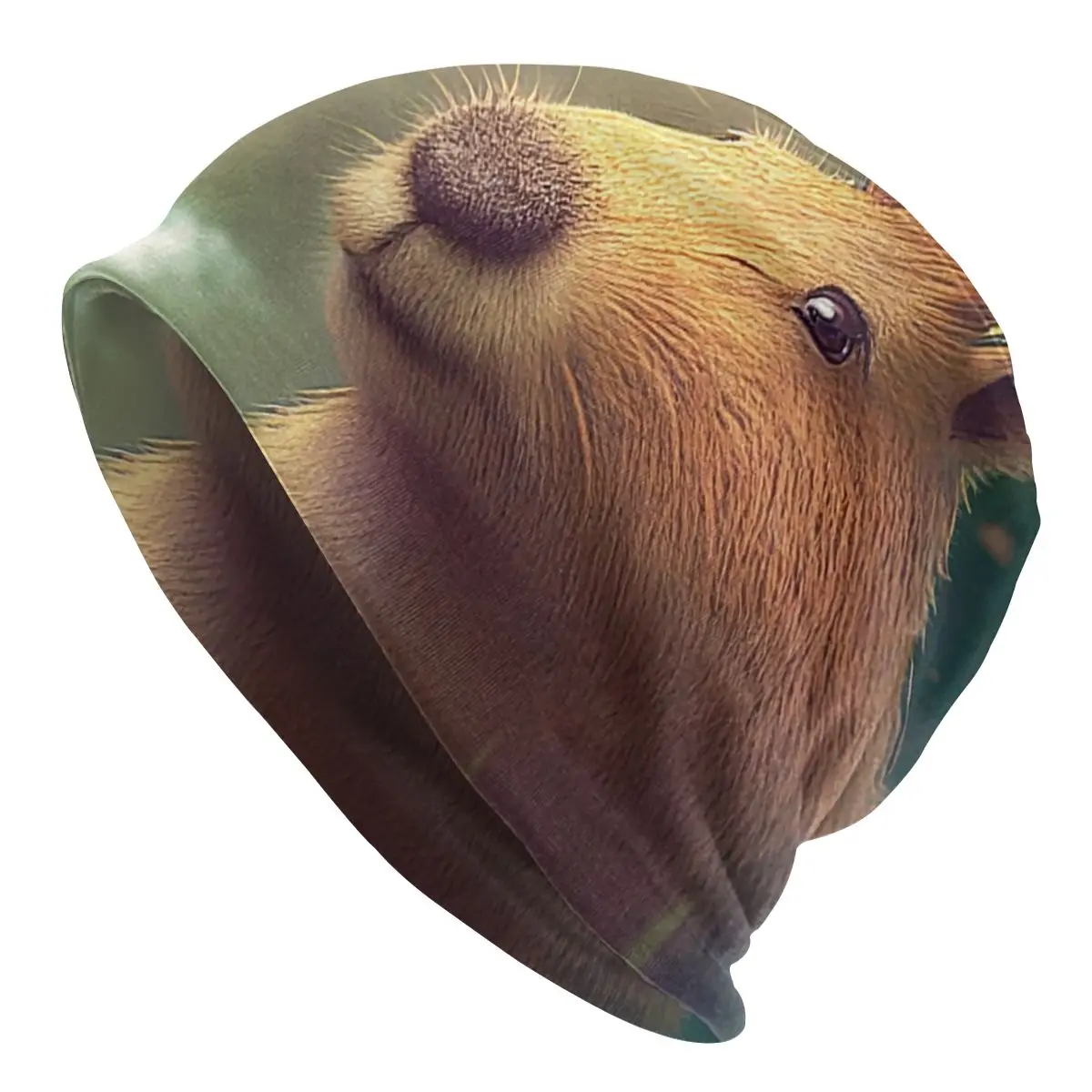 

Fuzzy Capybara In The Grass Bonnet Femme Fashion Knitted Skullies Beanies Cap Men Women Warm Winter Slouchy Beanie Hat