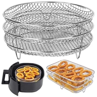 air fryer accessories stainless steel airfryer rack versatile round rectangular roasting rack compatible with most air fryer